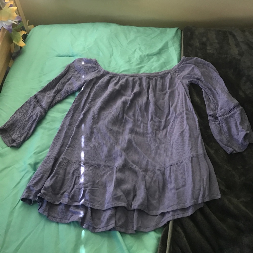 Purple off-shoulder swing top